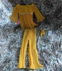 1465 BARBIE DOLL LEMON KICK 1970 LOVELY TOPS, PANTS, SHORTS, YELLOW BOW SHOES COMPLETE